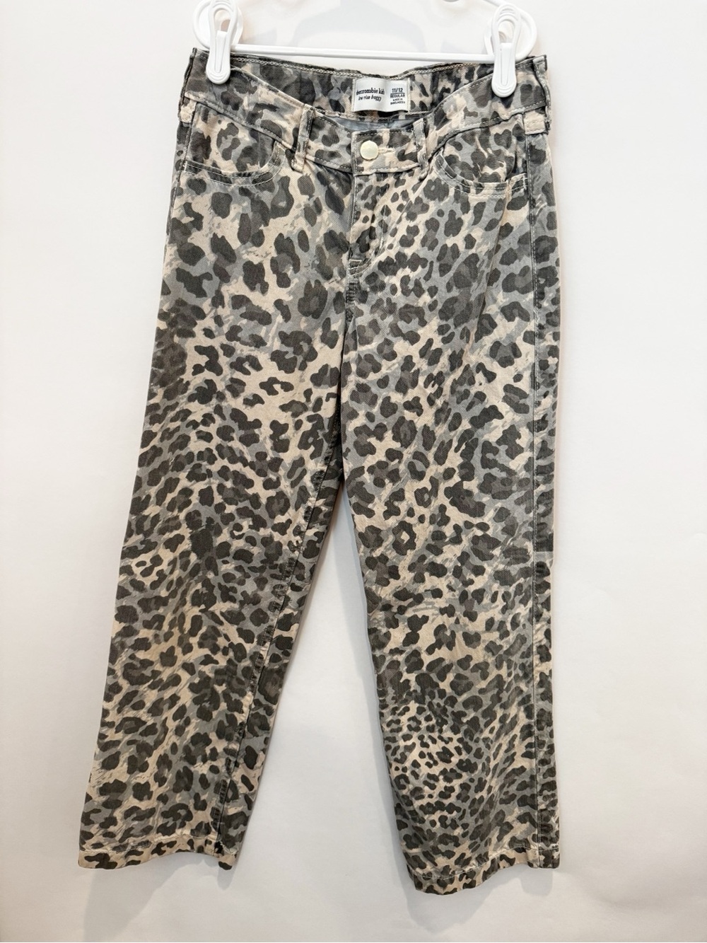 abercrombie kids Gray Leopard Print Jeans
